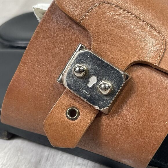 Hermes Black/Brown Leather Ionie Sandals Size 41 Men’s 8 RARE - Picture 12 of 14